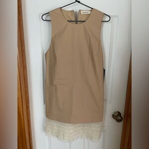 Blue Tassel Beige Sleeveless Tunic Dress with Lace - New Never Worn